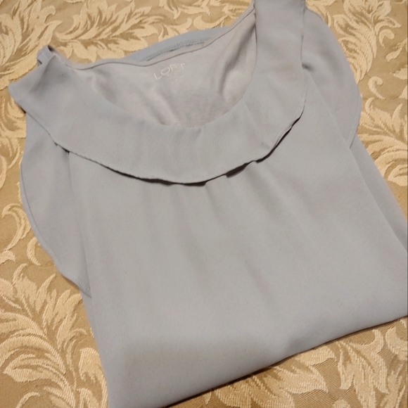 🩶Loft Dainty Soft French Silver Platinum Ruffled Organza Camisole Tank Top - LP - Picture 2 of 14